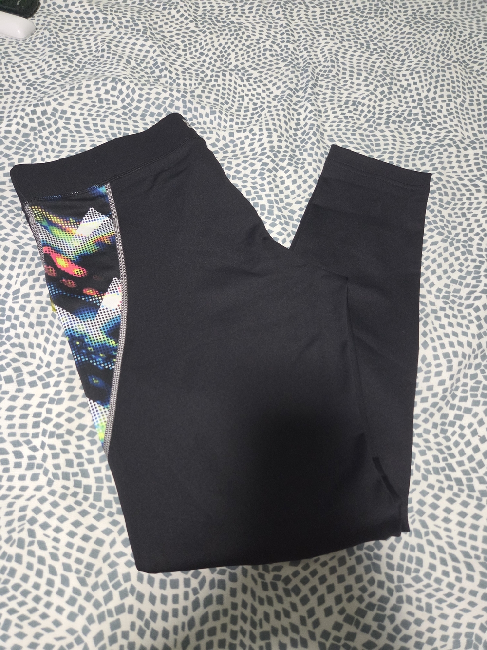 Fila Black Leggings with Multicolor Side Panel
